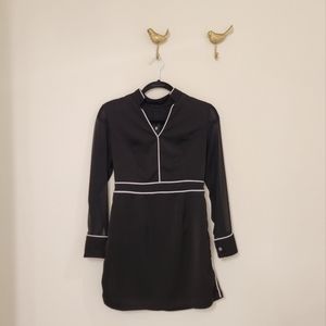 Black dress see through sleeves with zipper on the back